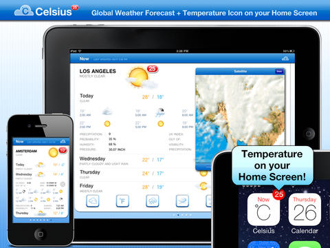 Celsius Free Ramalan Perkiraan Cuaca dan Suhu iPhone iPad_A