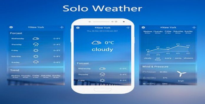 Ramalan Cuaca Pada Layar Dengan Solo Weather Android_A