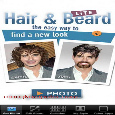 Rambut Terbaru dengan iPhone Aplikasi Foto Hair Beard Lite_A