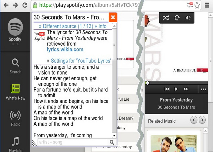 5 Aplikasi Lirik Lagu Video Youtube Dengan Browser Chrome-D